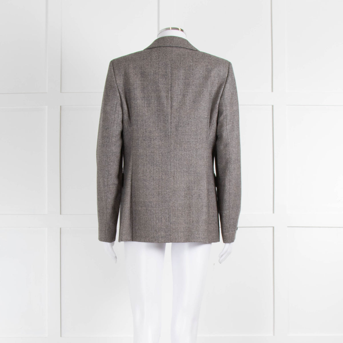 Peserico Grey Beige Wool & Cotton Blend Blazer Jacket