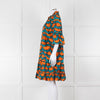 La Double J Orange Turquoise Cotton Oversized Short Dress