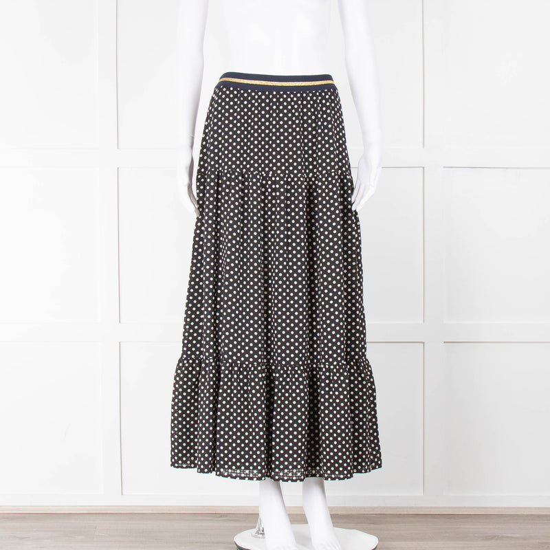 Lolly's Laundry Black White Polka Dot Elasticated Skirt