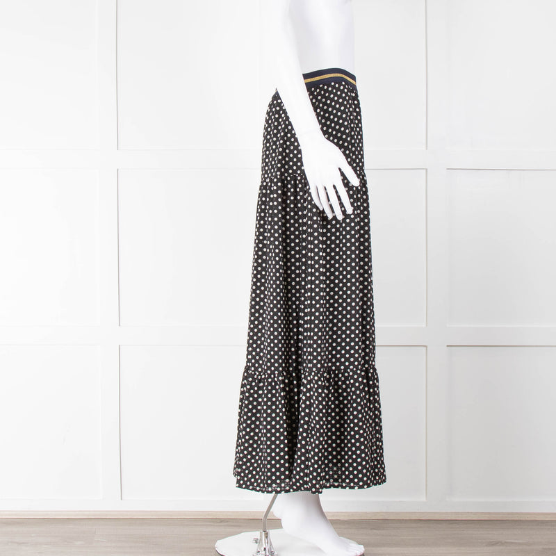 Lolly's Laundry Black White Polka Dot Elasticated Skirt
