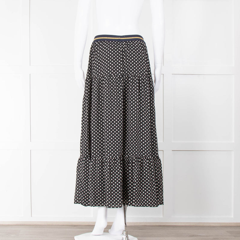 Lolly's Laundry Black White Polka Dot Elasticated Skirt