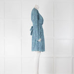 Natalie Martin Nico Long Sleeve Mini Dress in Shangri-La Periwinkle