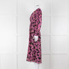 Kate Spade Black Pink Lurex Dot & Flower Print Midi Dress