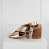 See By Chloe Gold Lyna  Block Heel Sandal