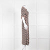 Kenzo Green and Pink Collared Knit Midi Dress