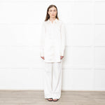 Staud Cream Satin Long Shirt