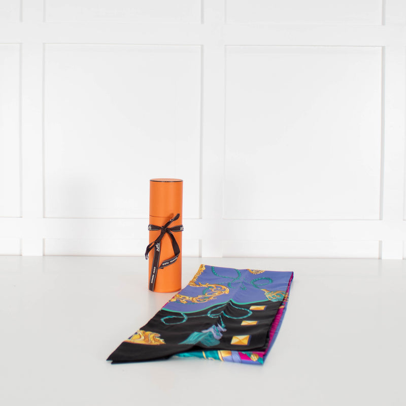 Hermes Purple And Pink Le-Maxi Twilly Scarf