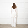 Staud Cream Satin Long Shirt