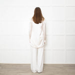 Staud Cream Satin Long Shirt