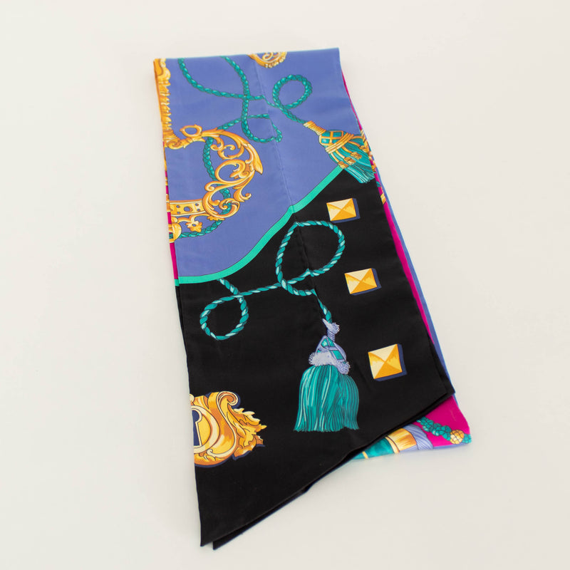 Hermes Purple And Pink Le-Maxi Twilly Scarf