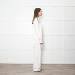 Staud Cream Satin Long Shirt