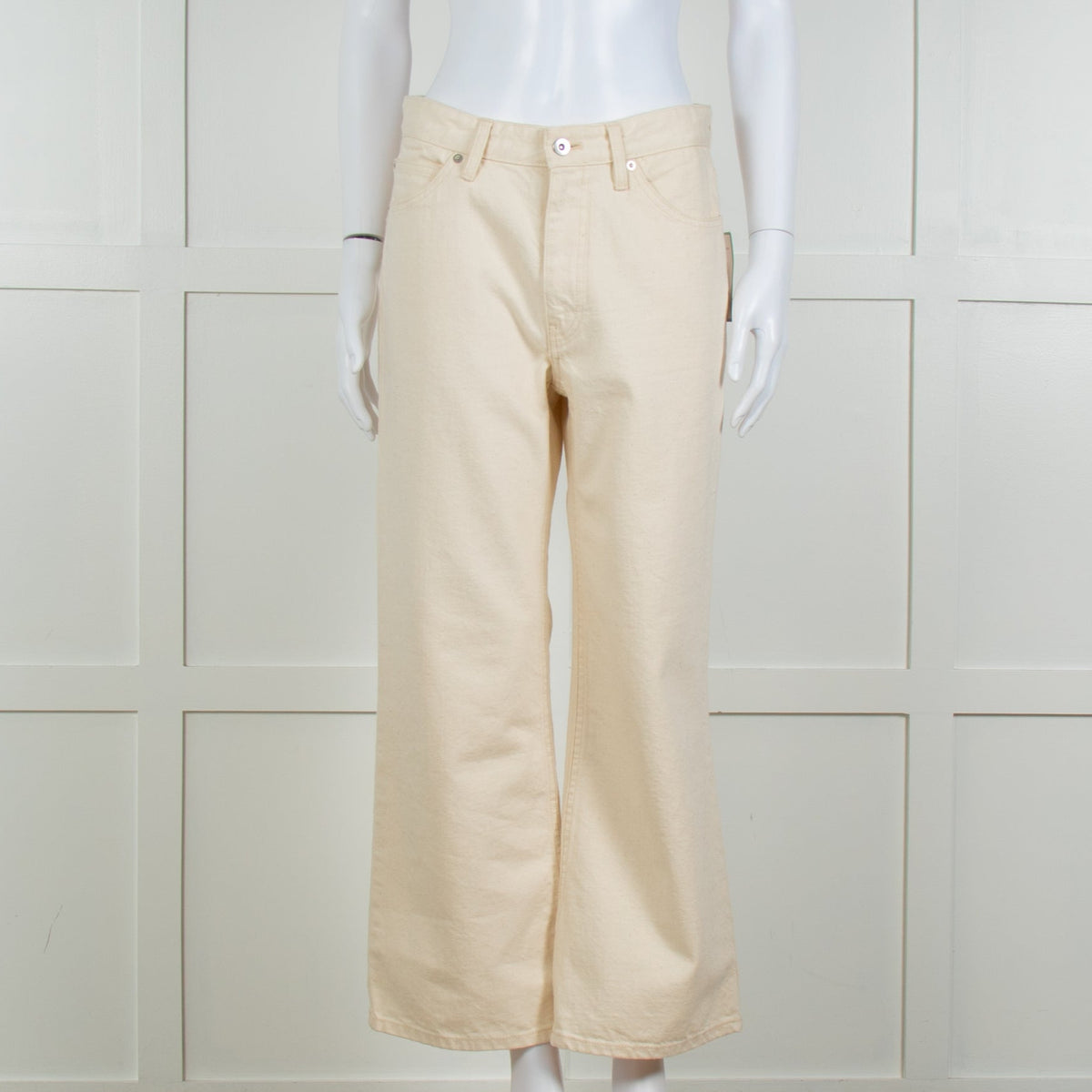 Jill Sander Cream Wash Wide Leg Jeans