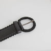 Prada Black Stitched Curved Belt