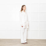 Staud Cream Satin Long Shirt