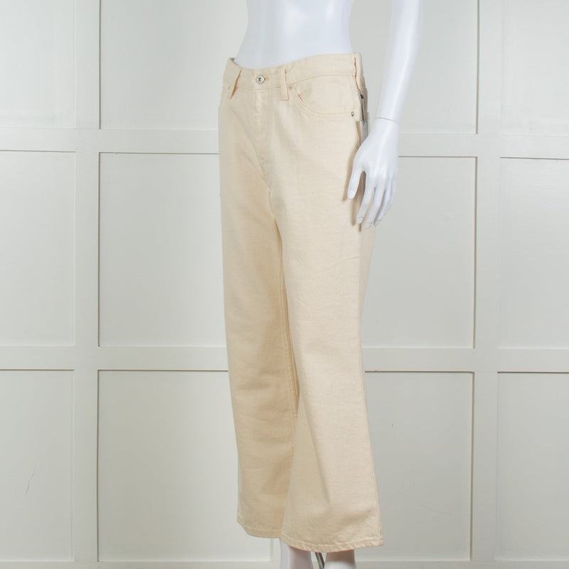 Jill Sander Cream Wash Wide Leg Jeans