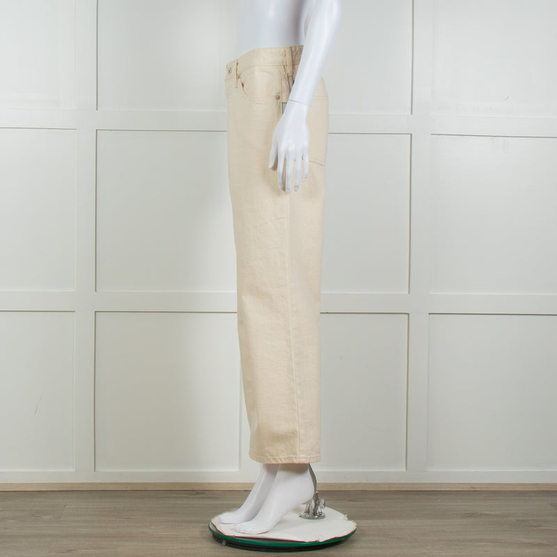 Jill Sander Cream Wash Wide Leg Jeans