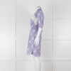 Sandro White Blue Striped Lace Bee Cotton Dress