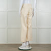 Jill Sander Cream Wash Wide Leg Jeans