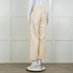 Jill Sander Cream Wash Wide Leg Jeans