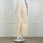 Jill Sander Cream Wash Wide Leg Jeans