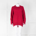 Isabel Marant Etoile Raspberry Red Chunky Knit Mohair Jumper