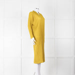 Pleats Please Moss Green V- Neck Plisse Dress