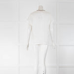 Fabiana Filippi White Cap Sleeve Silk Top with Sparkle Neckline