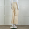 Jill Sander Cream Wash Wide Leg Jeans