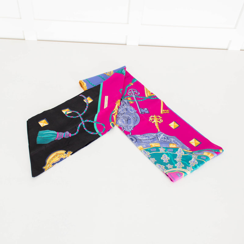 Hermes Purple And Pink Le-Maxi Twilly Scarf