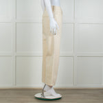 Jill Sander Cream Wash Wide Leg Jeans