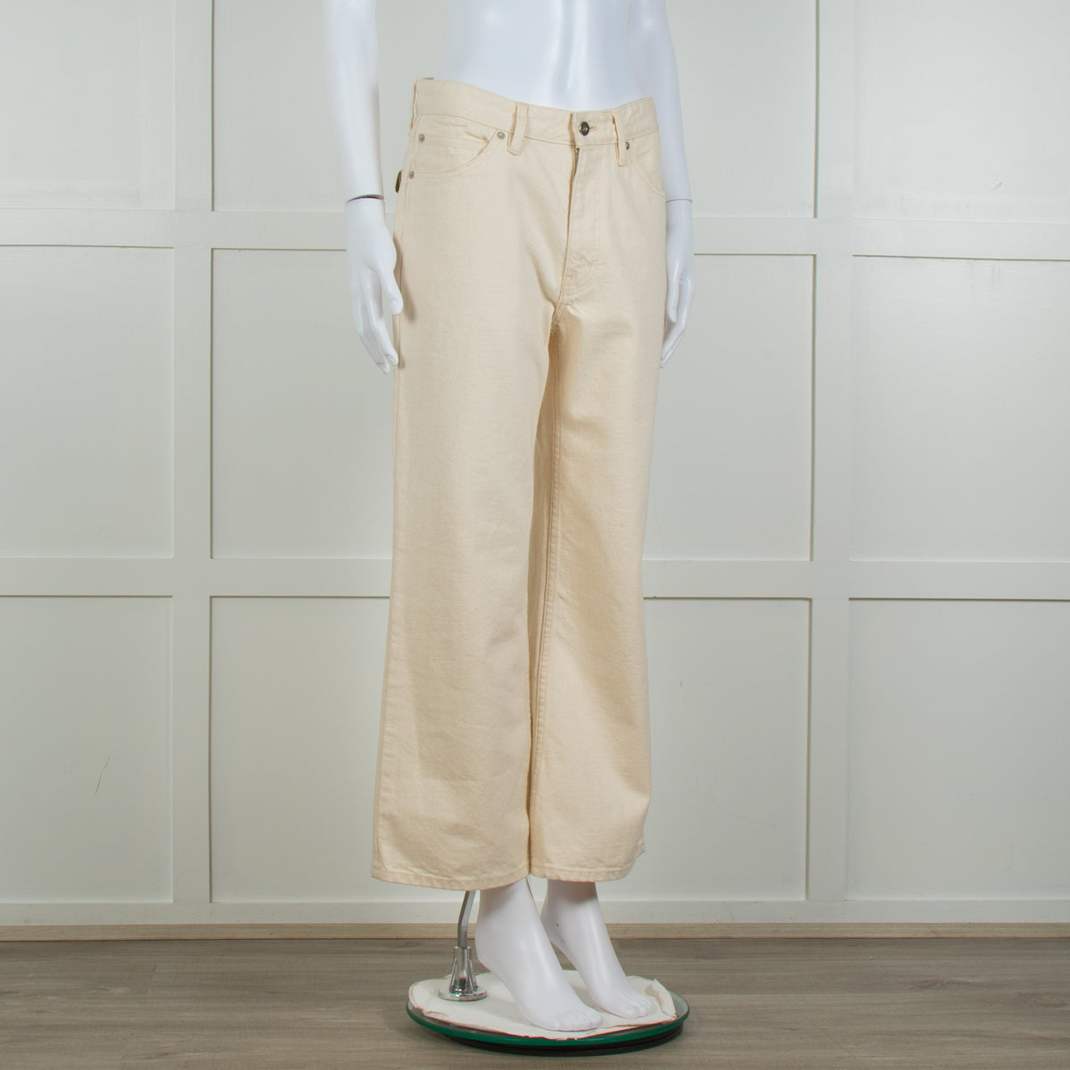 Jill Sander Cream Wash Wide Leg Jeans
