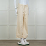 Jill Sander Cream Wash Wide Leg Jeans
