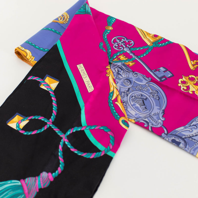 Hermes Purple And Pink Le-Maxi Twilly Scarf
