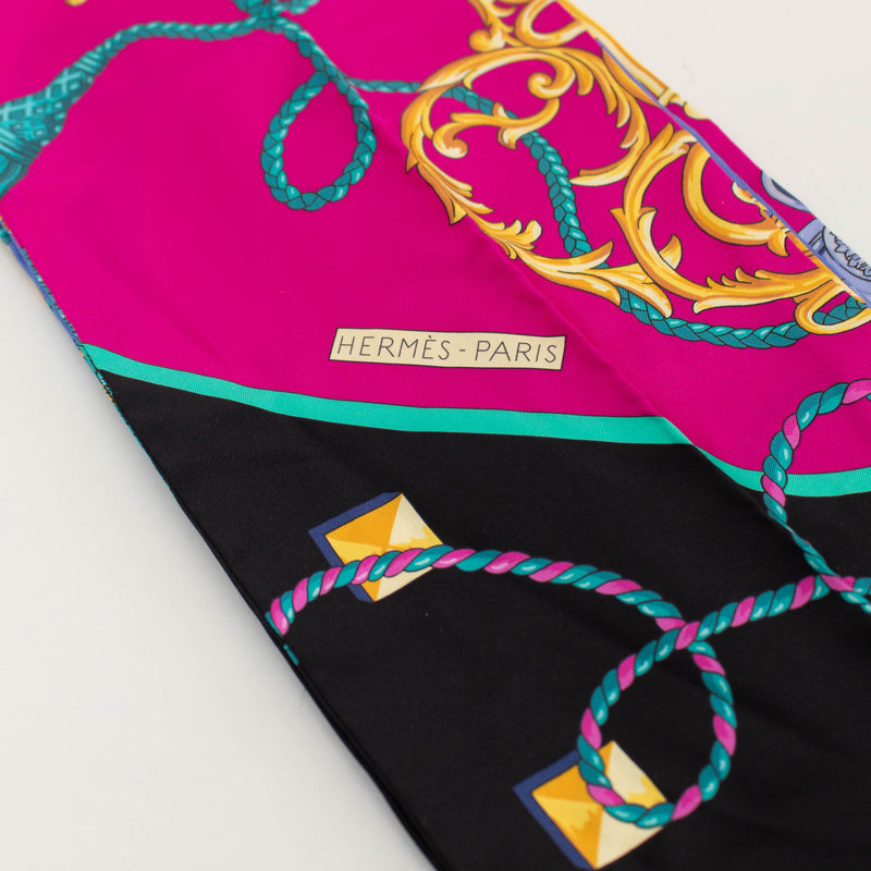 Hermes Purple And Pink Le-Maxi Twilly Scarf