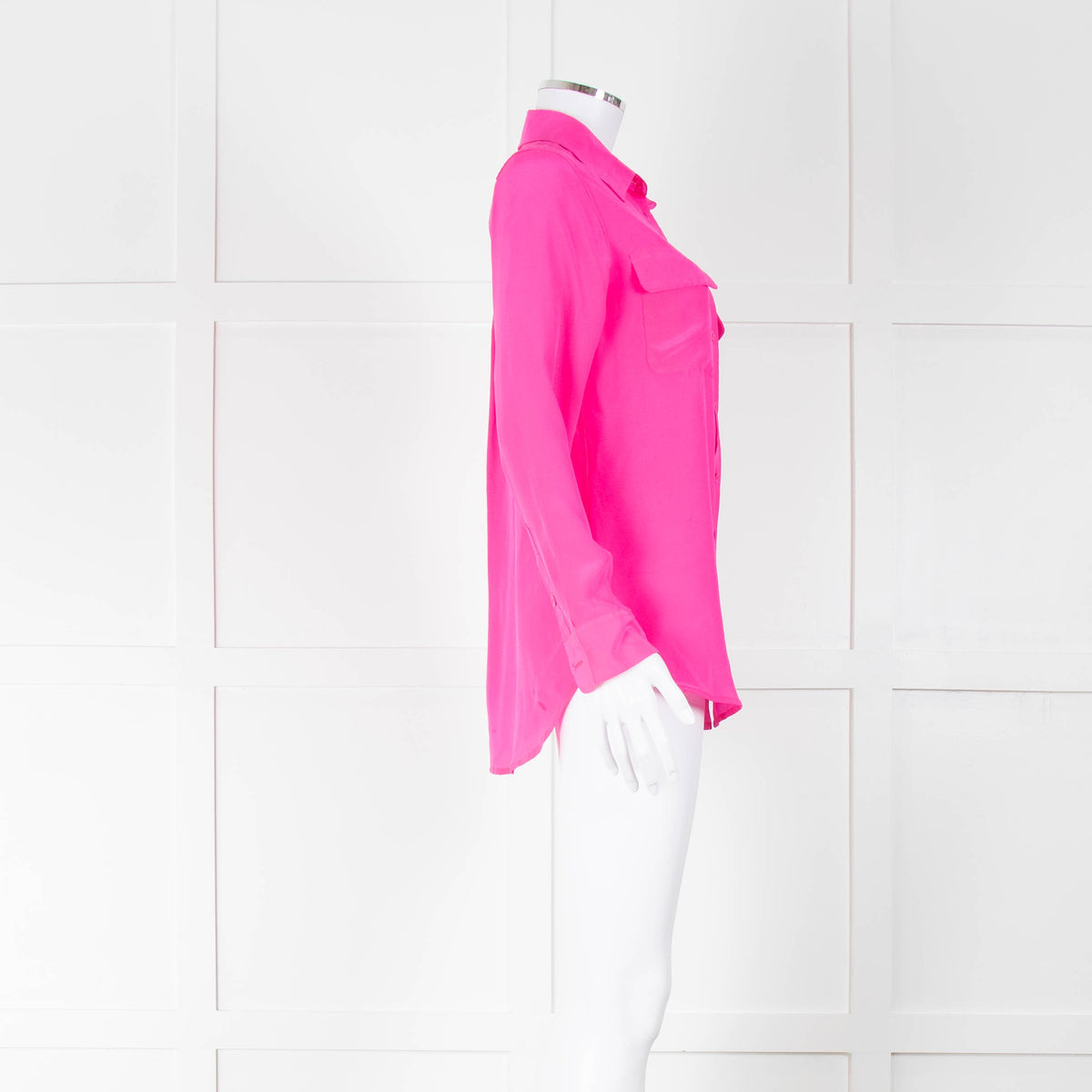 Equipment Bright Pink Silk Button Up Shirt Blouse