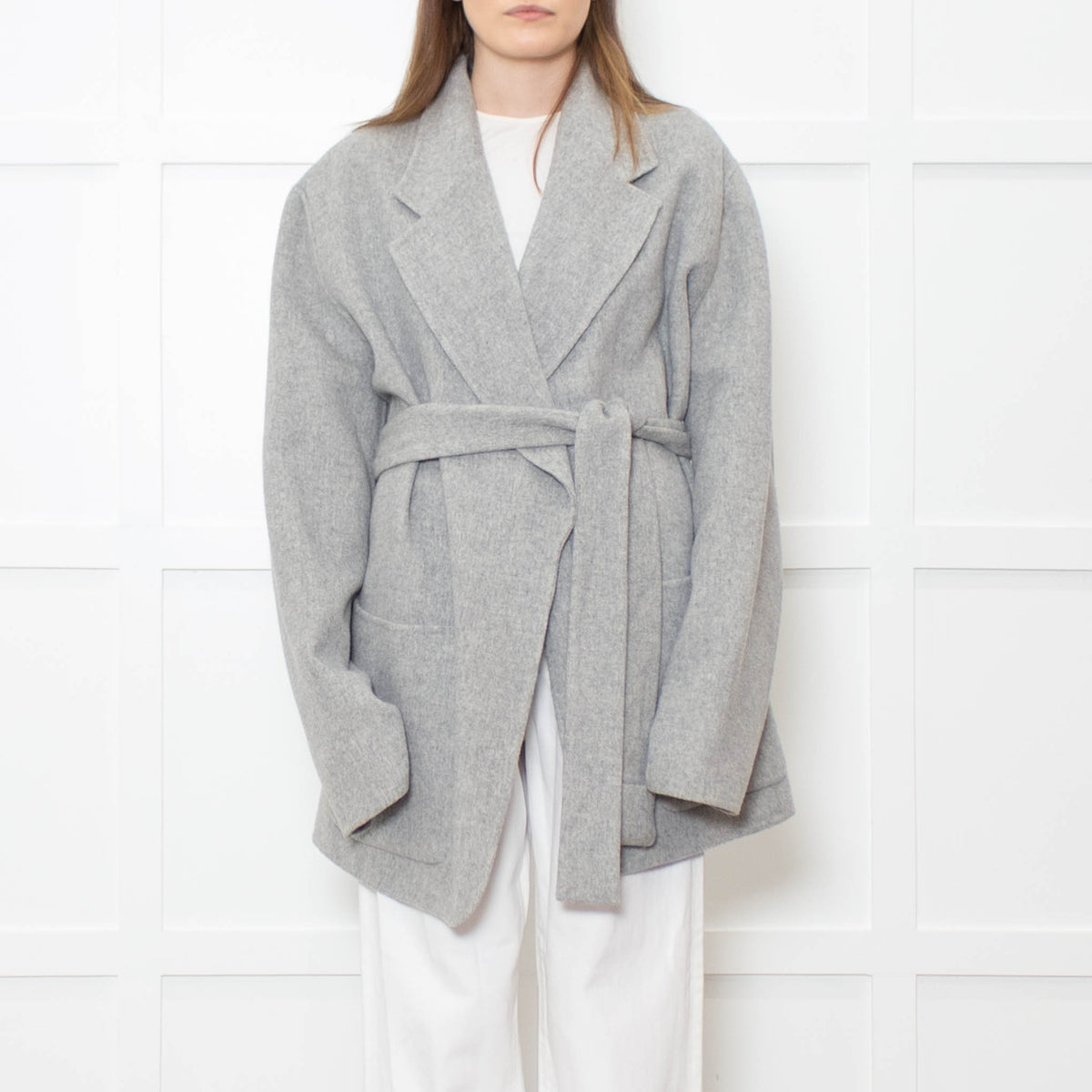 Acne Studios Grey Double Faced Belt Wool Jacket