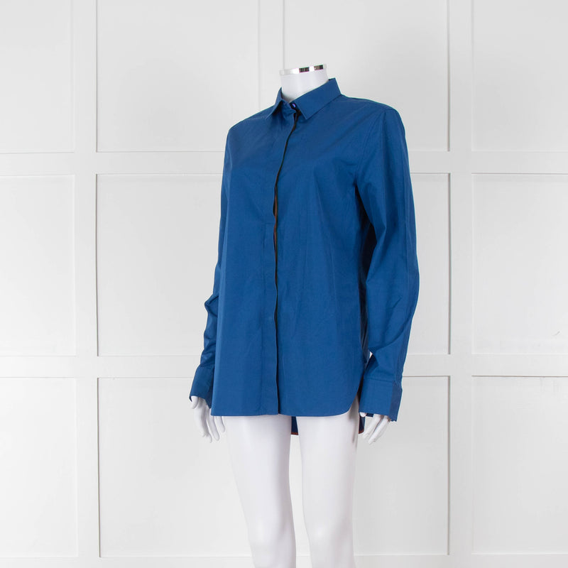 Paul Smith Blue Cotton Long Sleeve Shirt