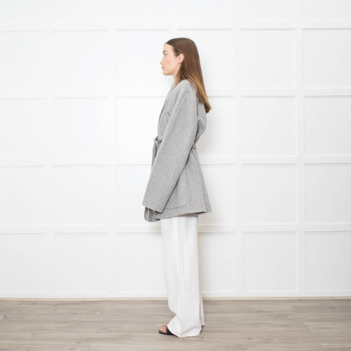 Acne Studios Grey Double Faced Belt Wool Jacket