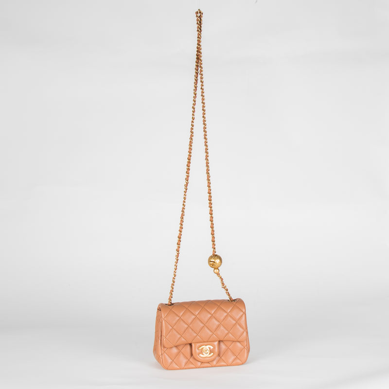 Chanel Caramel Pearl Crush Mini Square Flap Bag