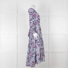 ME + EM White Blue Purple Floral Tiered Maxi Dress