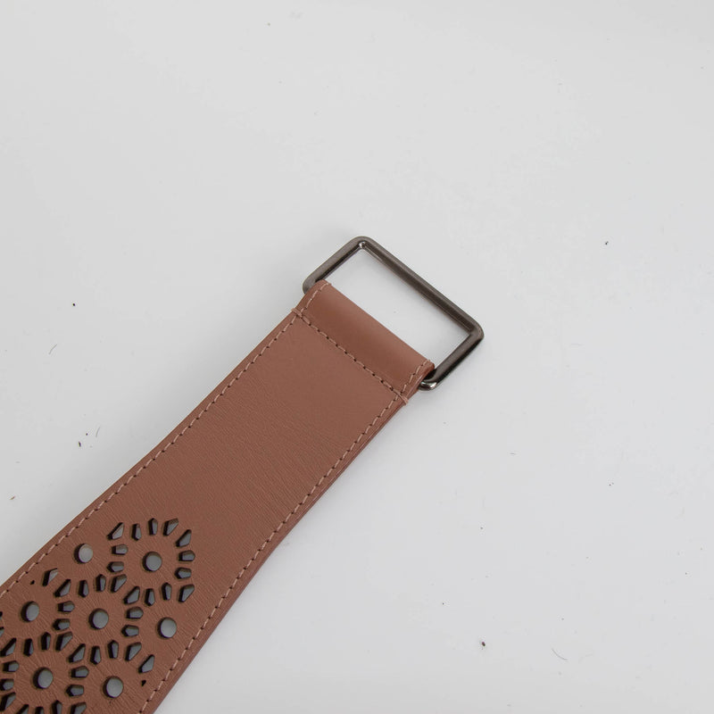 Alaia Tan Lazer Cut Belt