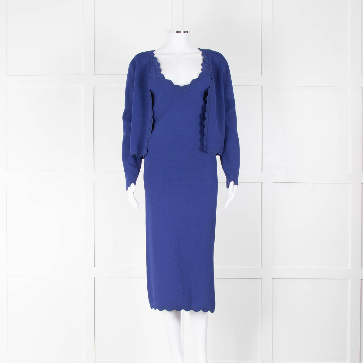 Altuzarra Blue Knit Bodycon Dress with Jacket