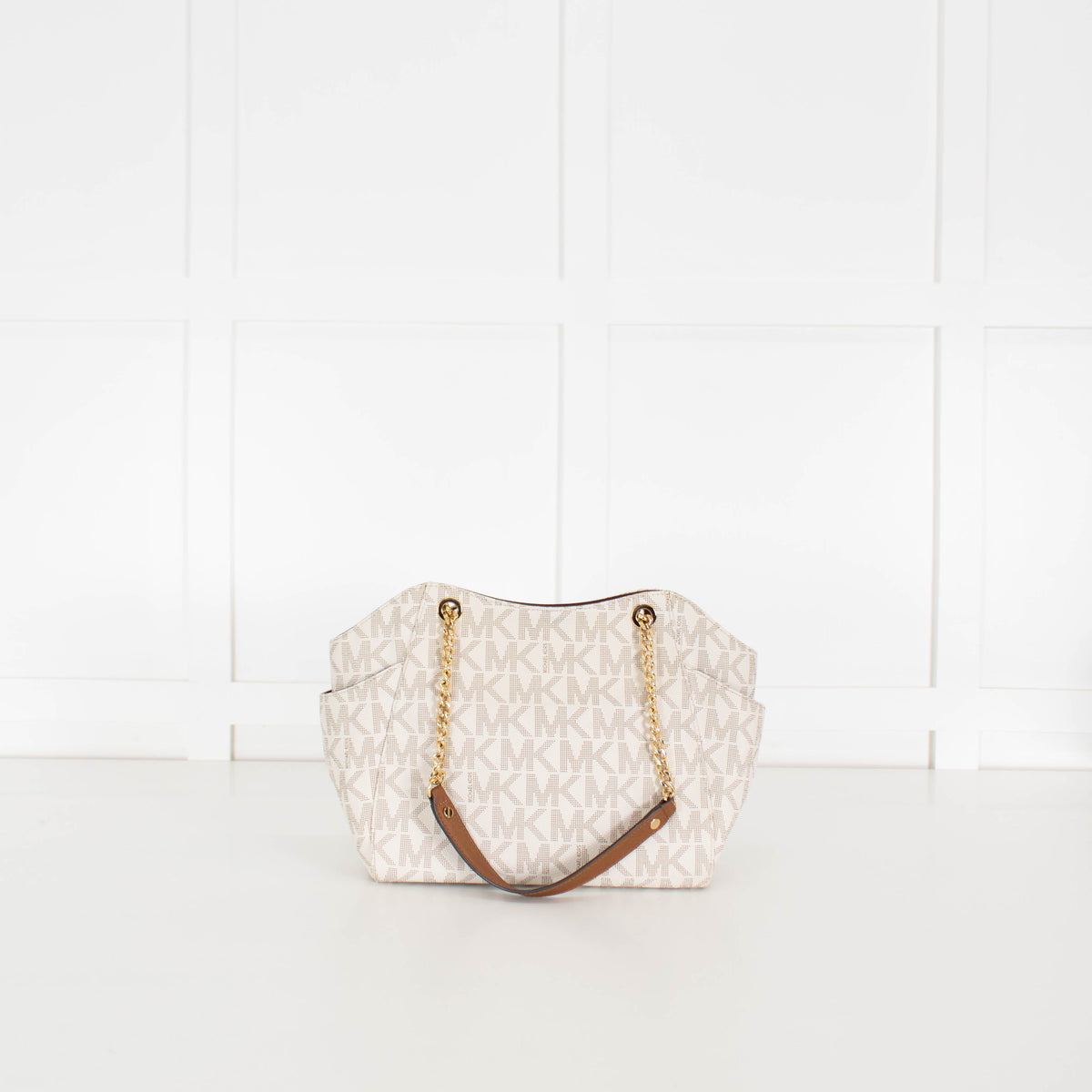 Michael By Michael Kors White Monogram Jacquelyn Bag