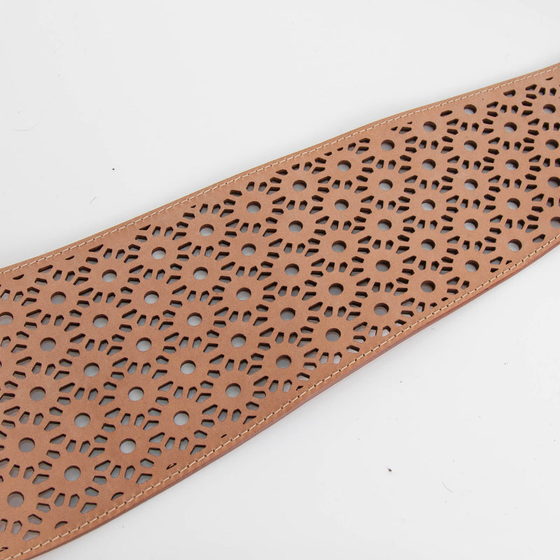 Alaia Tan Lazer Cut Belt