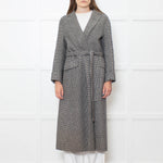 S Max Mara Houndstooth Wool Belted Coat