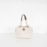 Michael By Michael Kors White Monogram Jacquelyn Bag
