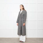 S Max Mara Houndstooth Wool Belted Coat