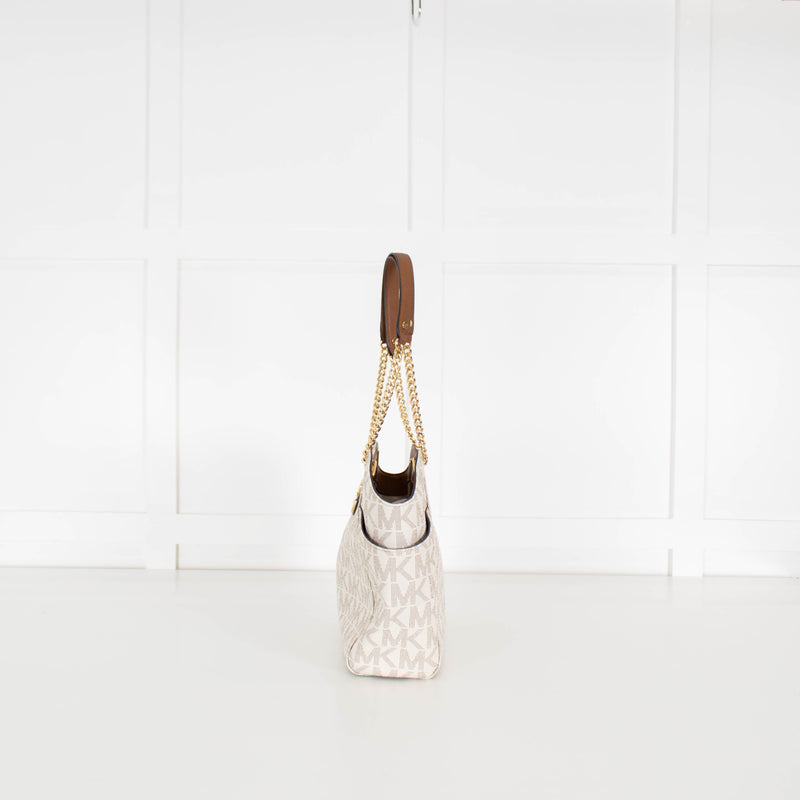 Michael By Michael Kors White Monogram Jacquelyn Bag