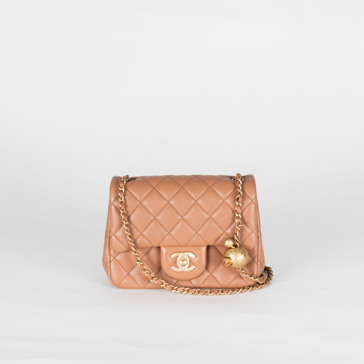 Chanel Caramel Pearl Crush Mini Square Flap Bag