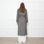 S Max Mara Houndstooth Wool Belted Coat